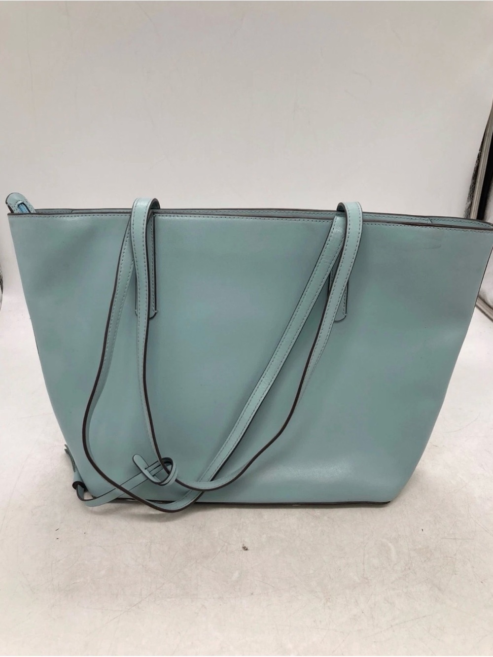 Kate Spade Pale Blue Leather Tote with Gold Logo